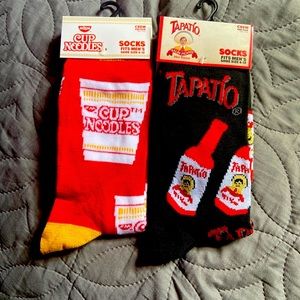 Crazy Novelty Socks Set Tapatio Cups Noodle Size 6-12 NWT